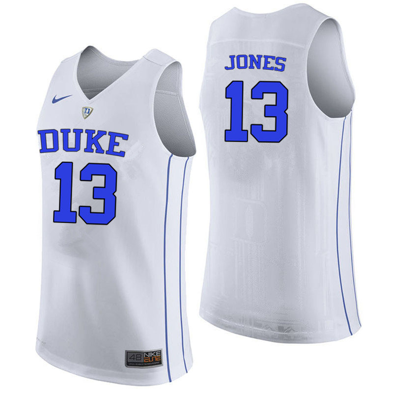 Duke Blue Devils #13 Matt Jones College Basketball Jerseys-White